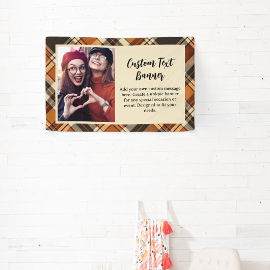 Rustikales Fall-Cotattcore Kariertes benutzerdefin Banner (InSitu)