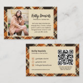 Rustikales Fall-Cotattcore Kariertes benutzerdefin Visitenkarte (Vorne/Hinten)