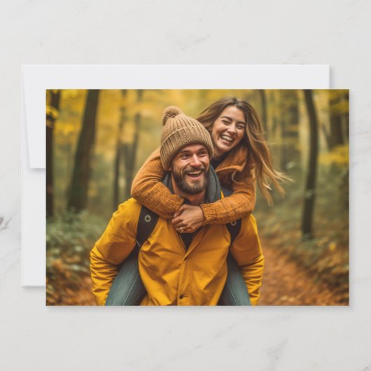 Rustikales Fall Fairy Lights Foto Save the Date Ankündigung (Rückseite)