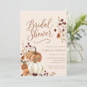 Rustikales Fall Floral Brautparty Einladung (Stehend Vorderseite)