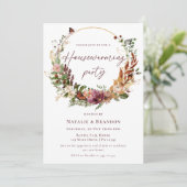 Rustikales Fall Floral Housewarming Party Einladung (Stehend Vorderseite)