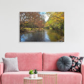 Rustikales Fall Fluss Serene Natur Landschaftliche Leinwanddruck (Insitu (Wohnzimmer))