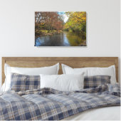 Rustikales Fall Fluss Serene Natur Landschaftliche Leinwanddruck (Insitu (Schlafzimmer))