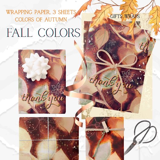 Rustikales Fall-Foliage-Aufwertungspapier Geschenkpapier Set