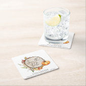 Rustikales Fall Foto Wood Slice Boho Save the Date Rechteckiger Pappuntersetzer (Vor Ort)