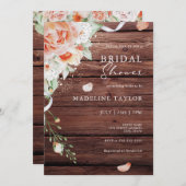 Rustikales Fall-Holz & Peach-Brautparty Einladung (Vorne/Hinten)