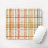 Rustikales Fall Kariertes Wasserfarbmuster Mousepad (Mit Mouse)