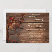Rustikales Fall Lantern Light Brautparty laden ein Einladung (Vorderseite)