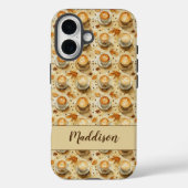 Rustikales Fall Latte Muster mit Herbstleven Case-Mate iPhone Hülle (Rückseite)