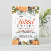 Rustikales Fall Pumpkin-Brautparty Einladung (Stehend Vorderseite)