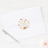 Rustikales Fall Pumpkin Floral Brautparty Runder Aufkleber (Umschlag)