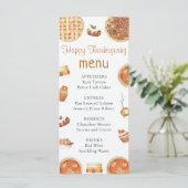 Rustikales Fall Pumpkin Pie Erntedank Dinner Menü Menükarte (Stehend Vorderseite)