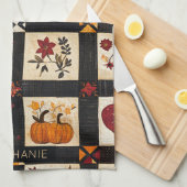 Rustikales Fall Quilt Muster | Bauernhaus Patchwor Geschirrtuch (Viertel Falte)