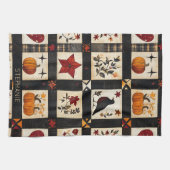 Rustikales Fall Quilt Muster | Bauernhaus Patchwor Geschirrtuch (Horizontal)