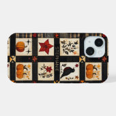 Rustikales Fall Quilt Muster | Bauernhaus Patchwor iPhone 15 Hülle (Rückseite (Horizontal))