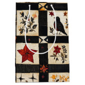 Rustikales Fall Quilt Muster | Bauernhaus Patchwor Mittlere Geschenktüte (Vorderseite)