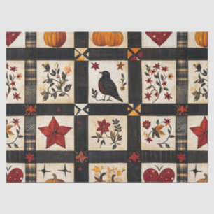 Rustikales Fall Quilt Muster Bauernhaus Patchwor Seidenpapier