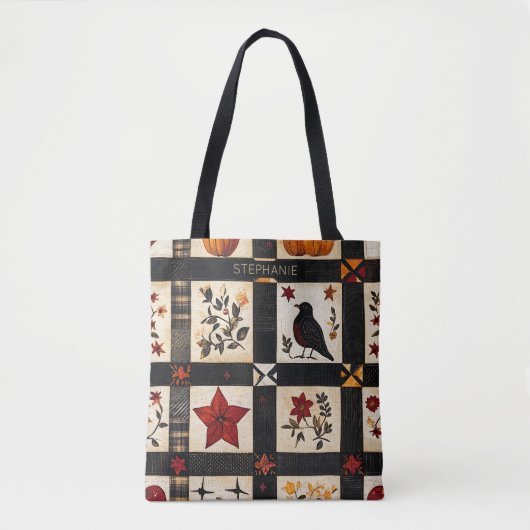 Rustikales Fall Quilt Muster | Bauernhaus Patchwor Tasche (Vorderseite)