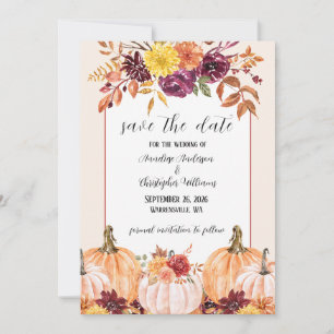 Rustikales Fall Wasserfarbener Foto Save The Date