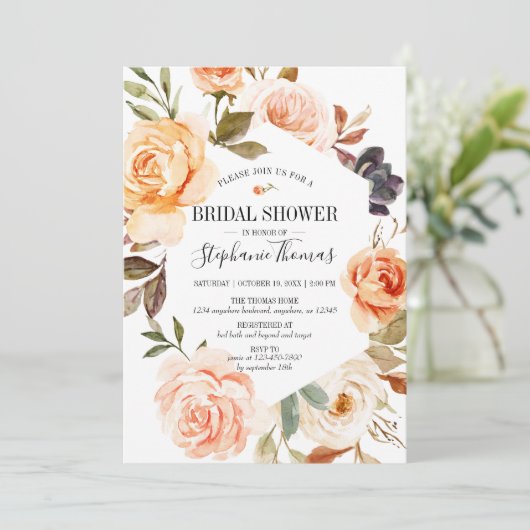 Rustikales Fall Wasserfarbenes Brautparty Einladung (Stehend Vorderseite)