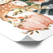 Rustikales Fall Woodland Tiere Kinderdusche Willko Poster (Ecke)