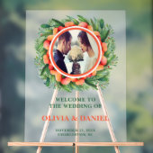 Rustikales Fall Wreath Foto Hochzeit Mattiert Will Acrylschild (Neutral)