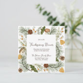 Rustikales Falles Forest Erntedank Dinner Einladung (Stehend Vorderseite)