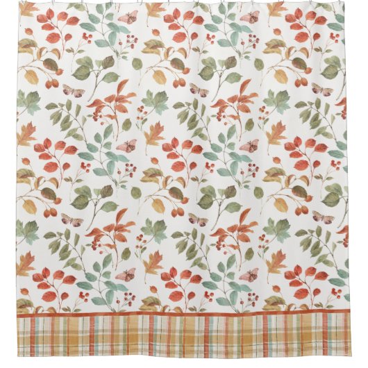 Rustikales Fallfolienmuster Duschvorhang (Vorderseite)