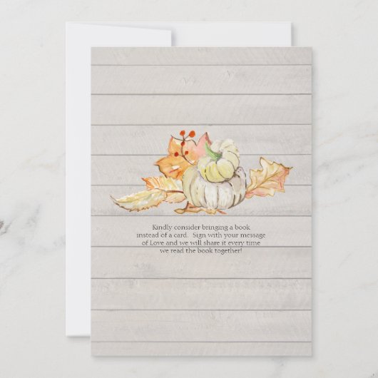 Rustikales Fallleaf in Wood Pumpkin Boy Baby Shoot Einladung (Rückseite)