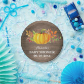 Rustikales Fallpumpen-Babydusche Pappteller (Party)