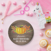 Rustikales Fallpumpen-Babydusche Pappteller (Party)