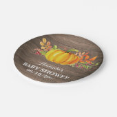 Rustikales Fallpumpen-Babydusche Pappteller (Schrägansicht)