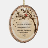 Rustikales Familiendenkmal Foto Tree Roter Kardina Keramik Ornament (Rechts)
