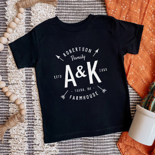 Rustikales Familienmonogramm im Landhausstil Baby T-shirt