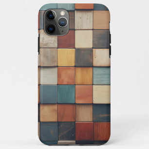 Rustikales farbenfrohes Holzblockmuster Case-Mate iPhone Hülle