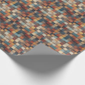 Rustikales farbenfrohes Holzblockmuster Geschenkpapier (Ecke)