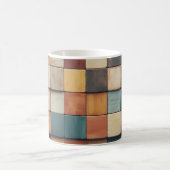 Rustikales farbenfrohes Holzblockmuster Kaffeetasse (Mittel)