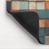 Rustikales farbenfrohes Holzblockmuster Mousepad (Ecke)