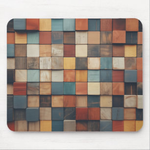 Rustikales farbenfrohes Holzblockmuster Mousepad