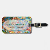 Rustikales farbiges Muster Gepäckanhänger (Vorderseite horizontal)