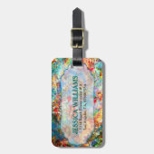 Rustikales farbiges Muster Gepäckanhänger (Vorderseite vertikal)