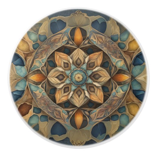 Rustikales Farbmuster Keramikknauf (Vorderseite)