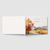 Rustikales Farm Leinenprint Hochzeitgästebuch Gästebuch (Voll)