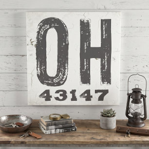 Rustikales Farmhouse-Staats-Postleitzahl Ohio Leinwanddruck