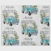 Rustikales Farmhouse Truck Weihnachtswrapping Papi Geschenkpapier (Flach)
