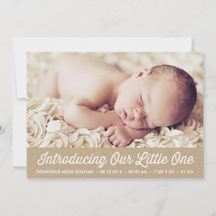 Rustikales Faux-Kraftpapier-Baby-Foto-Geburt Ankündigung