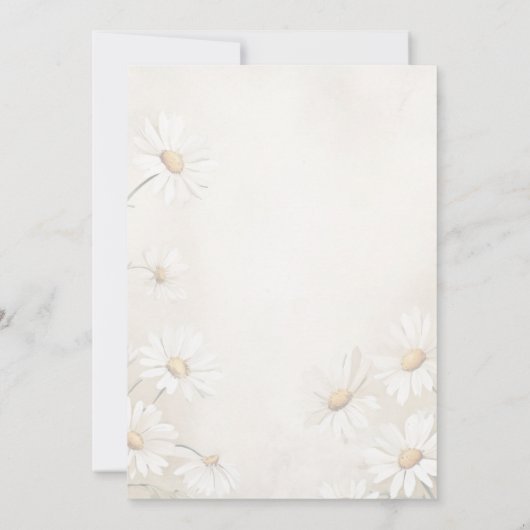 Rustikales Feld der Hochzeit von Daisies Einladung (Rückseite)