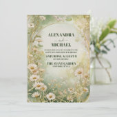 Rustikales Feld der Hochzeit von Daisies Einladung (Stehend Vorderseite)