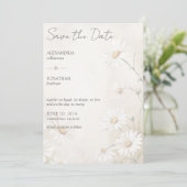 Rustikales Feld der Hochzeit von Daisies Save The Date (Stehend Vorderseite)
