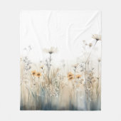 Rustikales Feld der Wildblumen Aquarell Fleecedecke (Vorderseite)